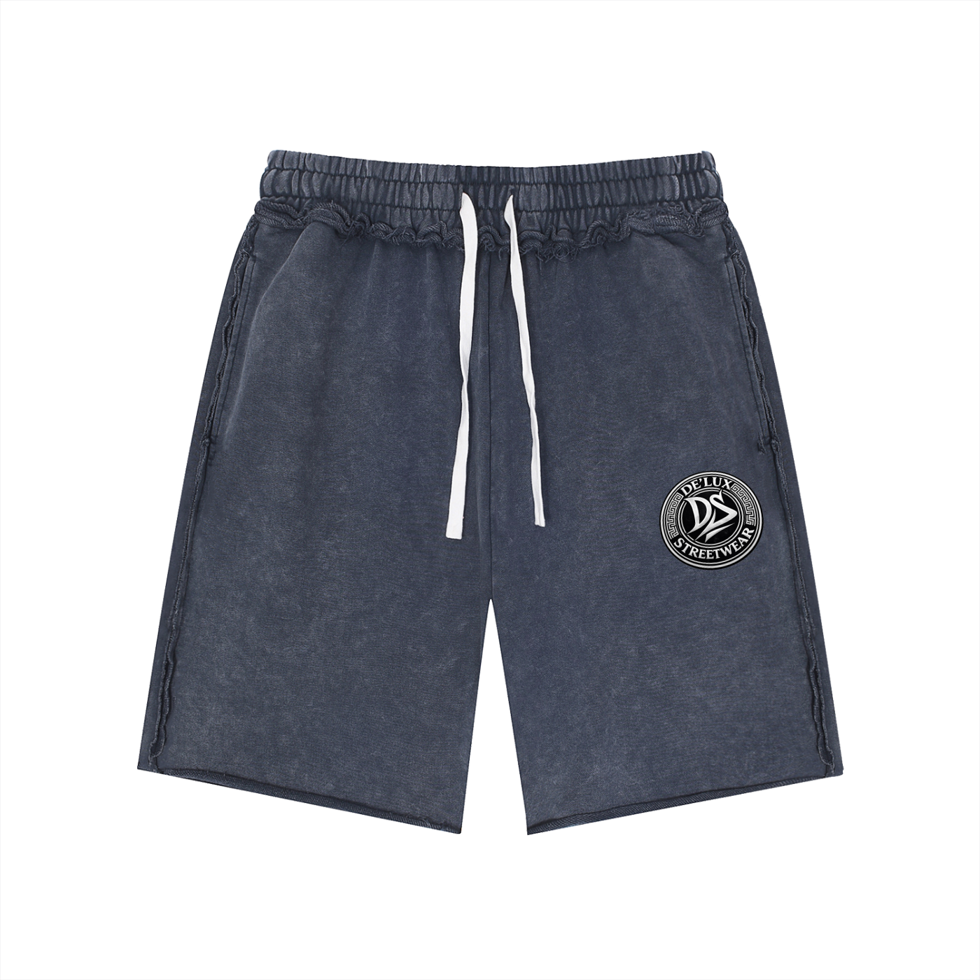 Unisex Mineral Wash Raw Edge Shorts