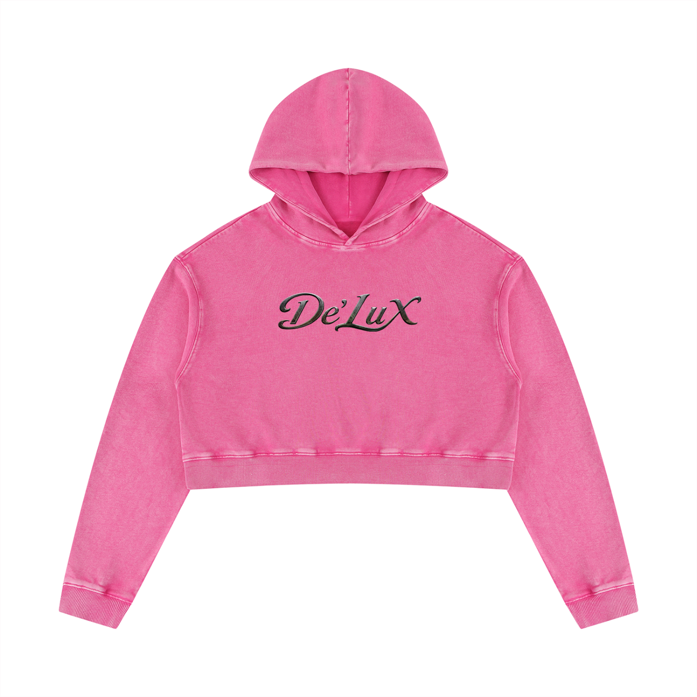 DeLuX Women’s Mineral Washed Crop Hoodie