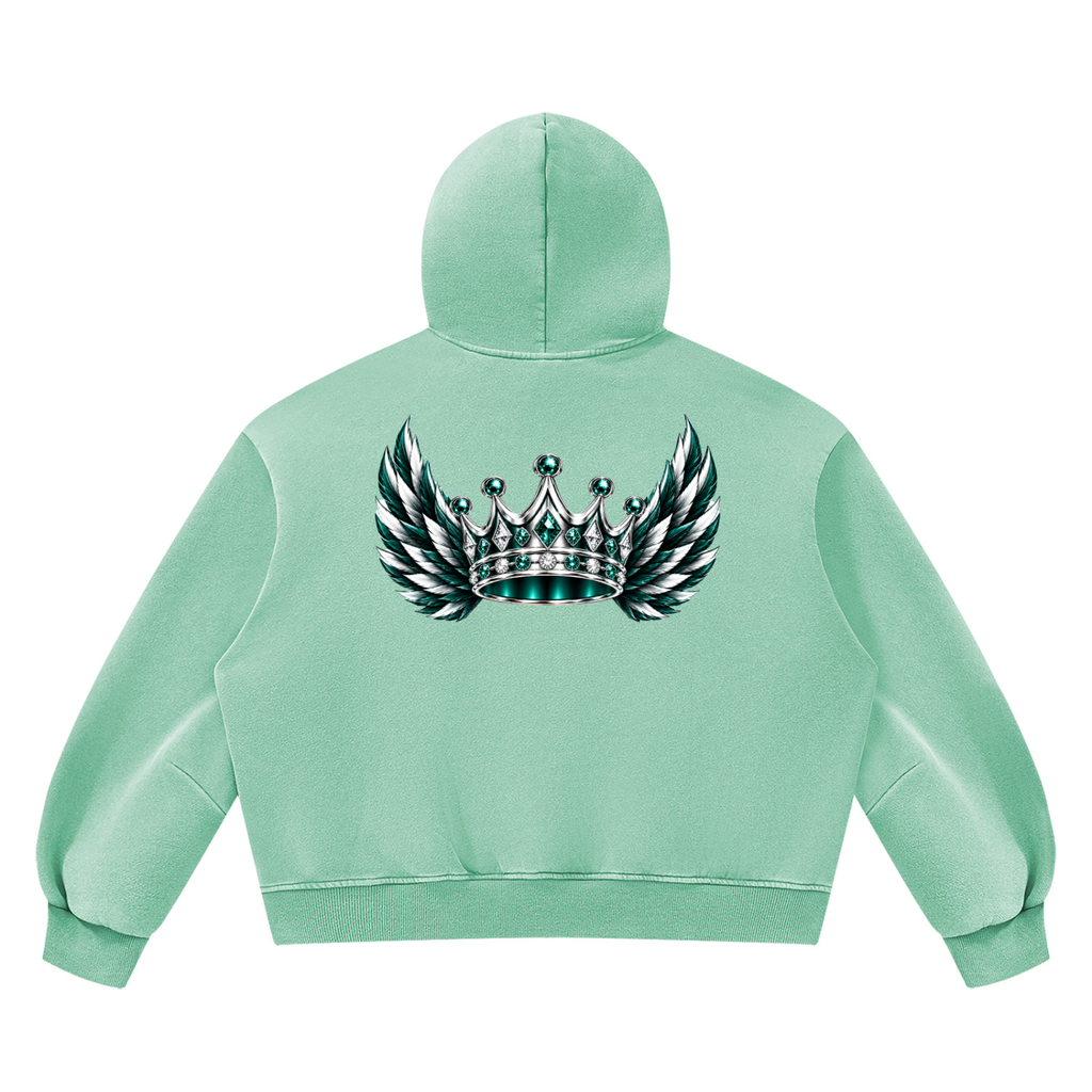 DeLuX Vintage Wash Boxy Fleece Hoodie