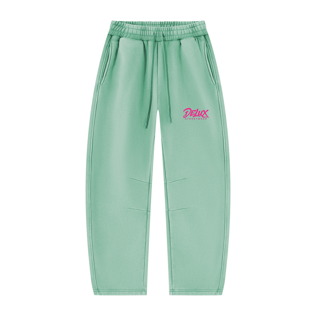 DeLuX Vintage Wash Barrel Leg Fleece Sweatpants
