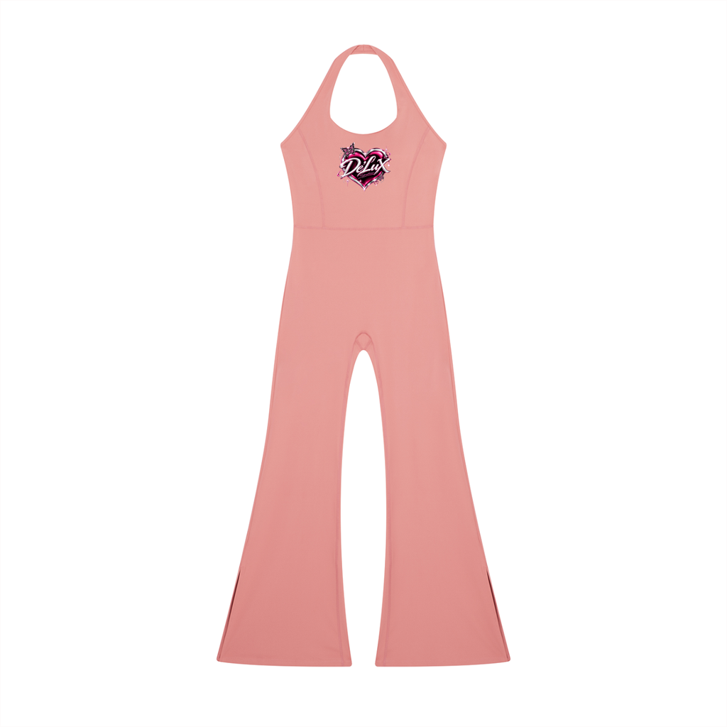 DeLuX Women’s Halter Flared Jumpsuit