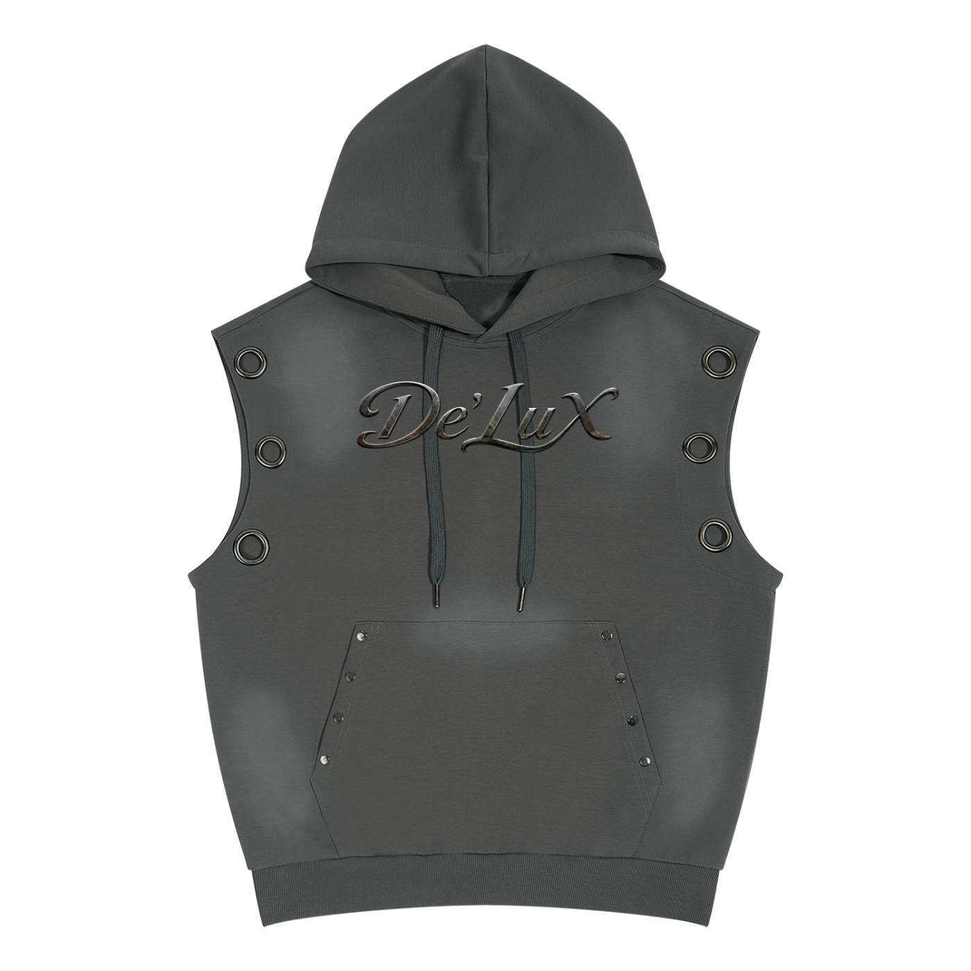 DeLuX Vintage Wash Sun Fade Sleeveless Hoodie