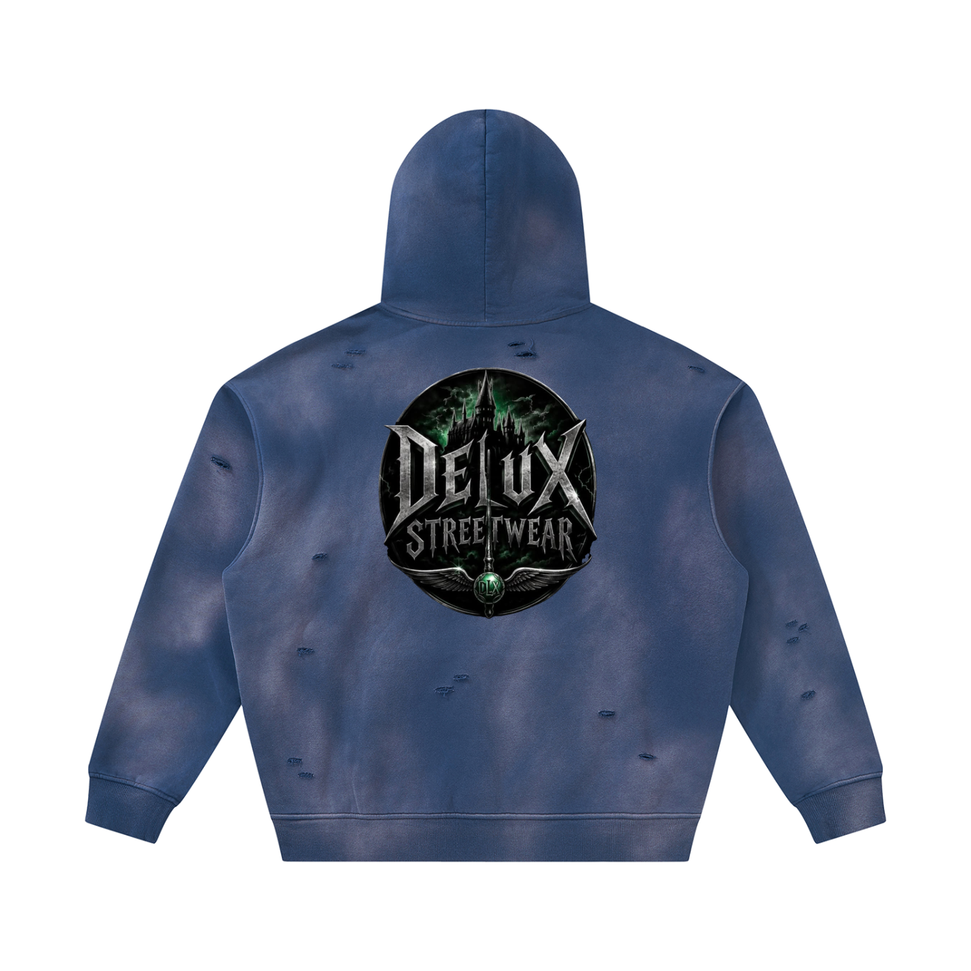 Midnight Sunfade Frayed Fleece Hoodie