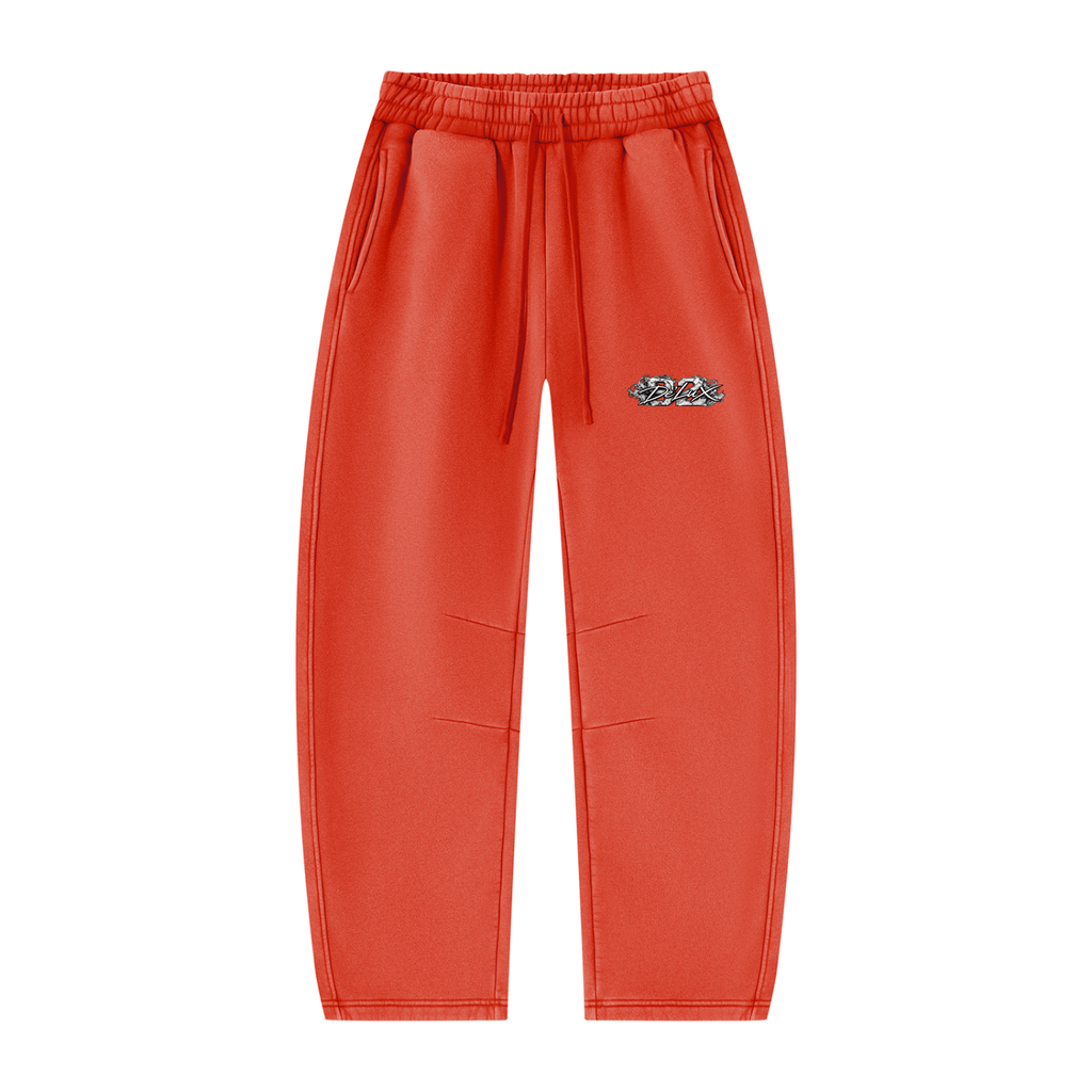 DeLuX Vintage Wash Barrel Leg Fleece Sweatpants