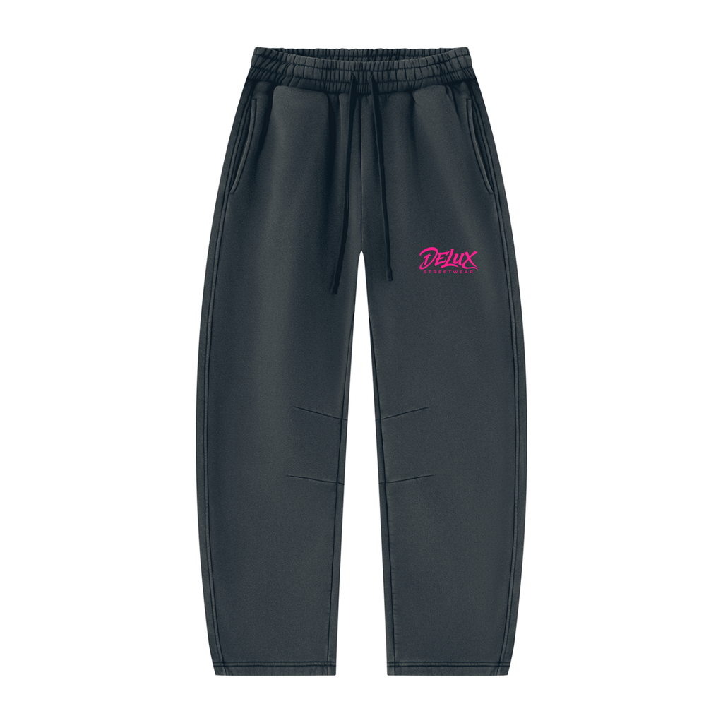 DeLuX Vintage Wash Barrel Leg Fleece Sweatpants
