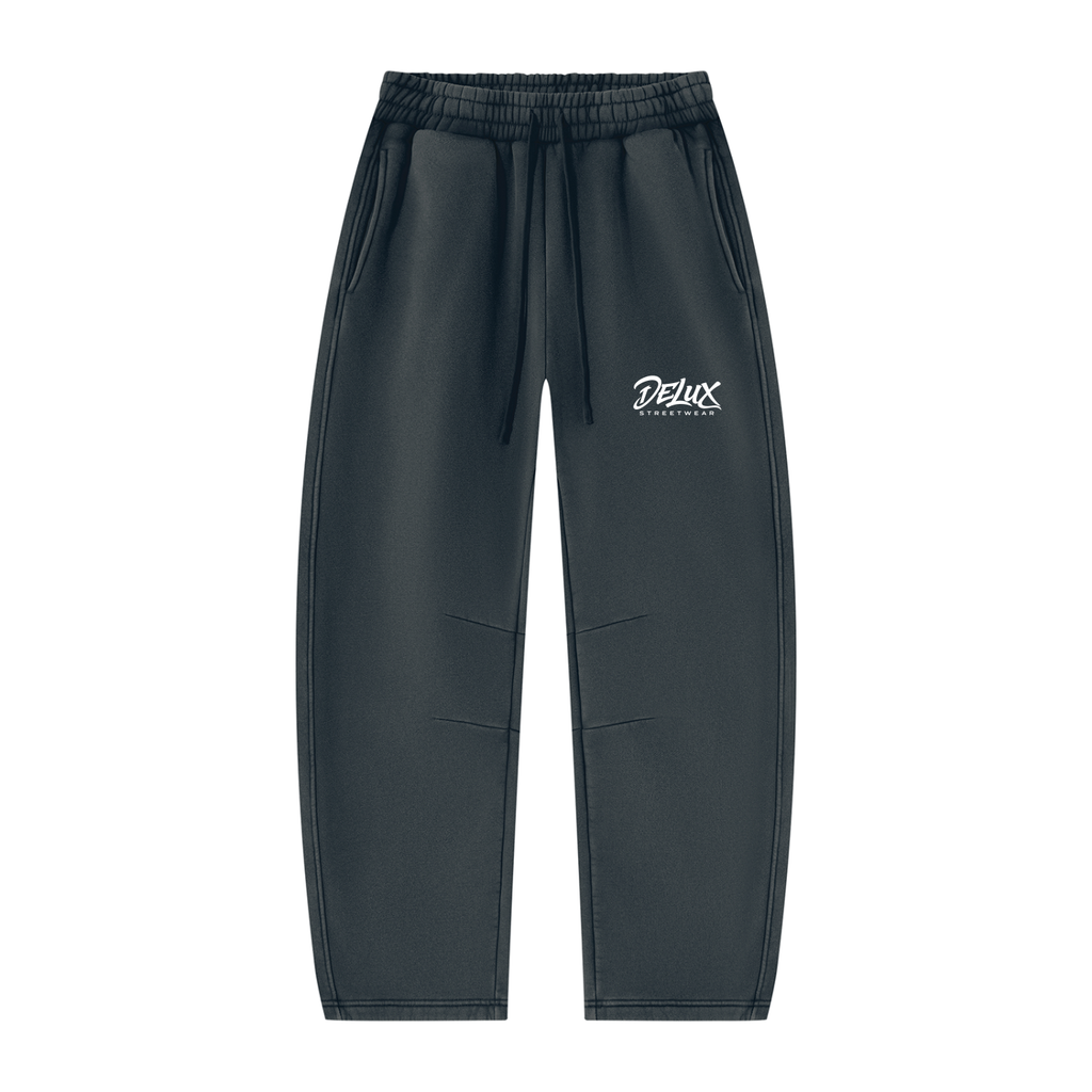 DeLuX  Vintage Wash Barrel Leg Fleece Sweatpants