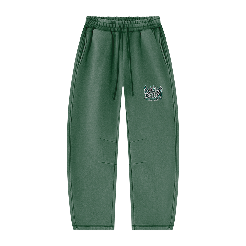 DeLuX  Vintage Wash Barrel Leg Fleece Sweatpants