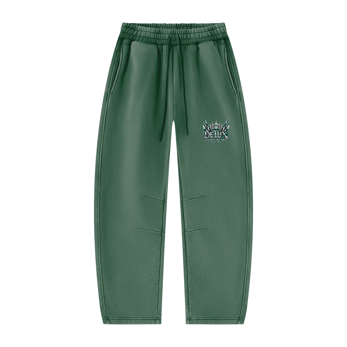 DeLuX  Vintage Wash Barrel Leg Fleece Sweatpants