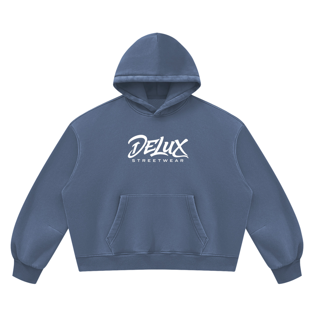 DeLuX  Vintage Wash Boxy Fleece Hoodie