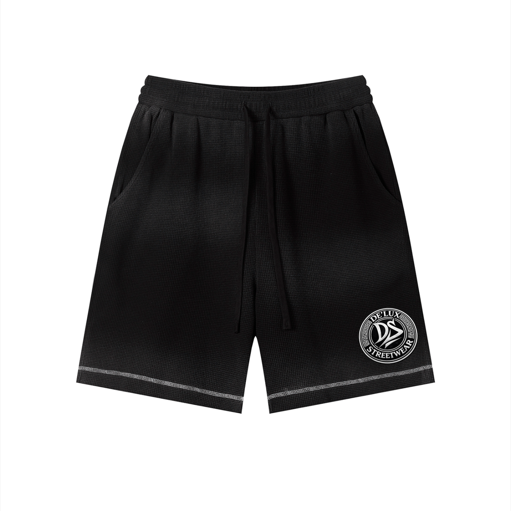Unisex Sunfade Waffle Raw Hem Shorts