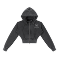 Vintage Washed Cropped Fleece Hoodie