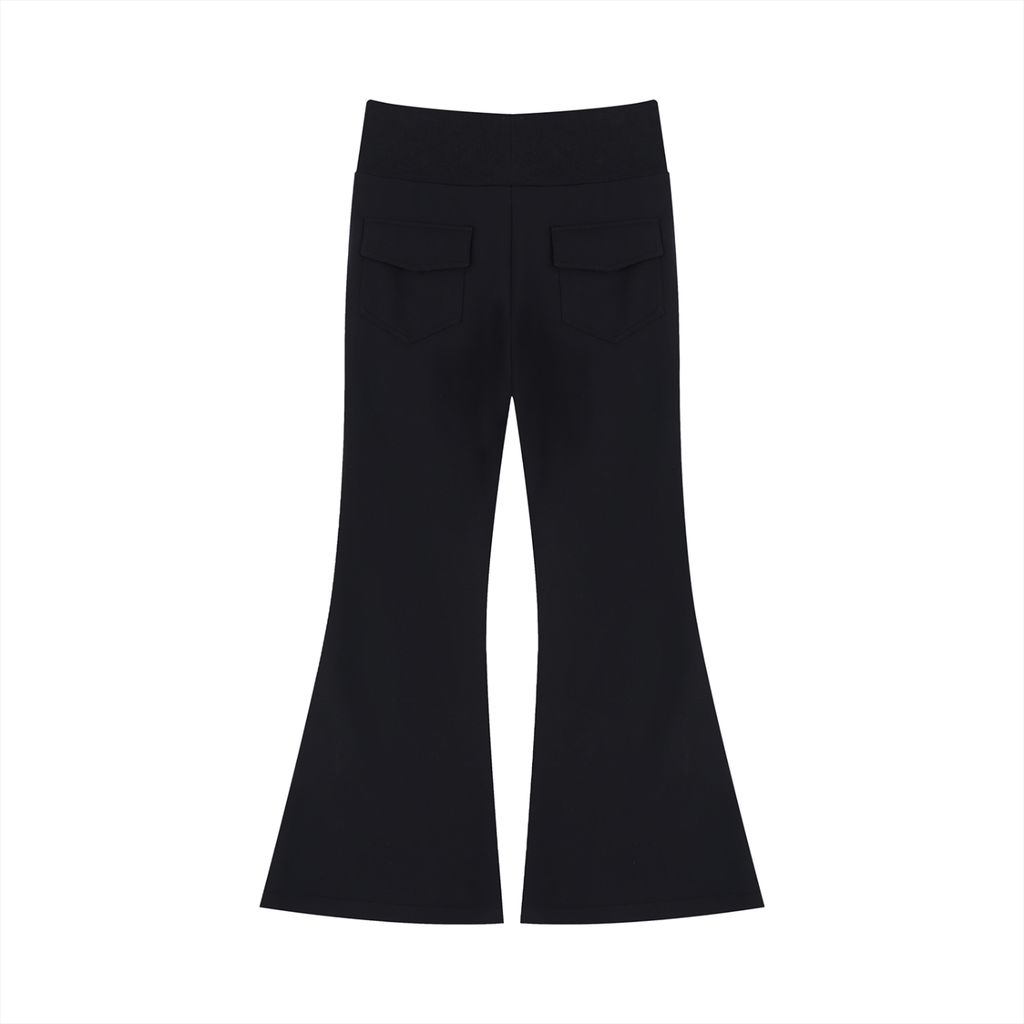 DeLuX Women's Drawstring Flared Leg Pants