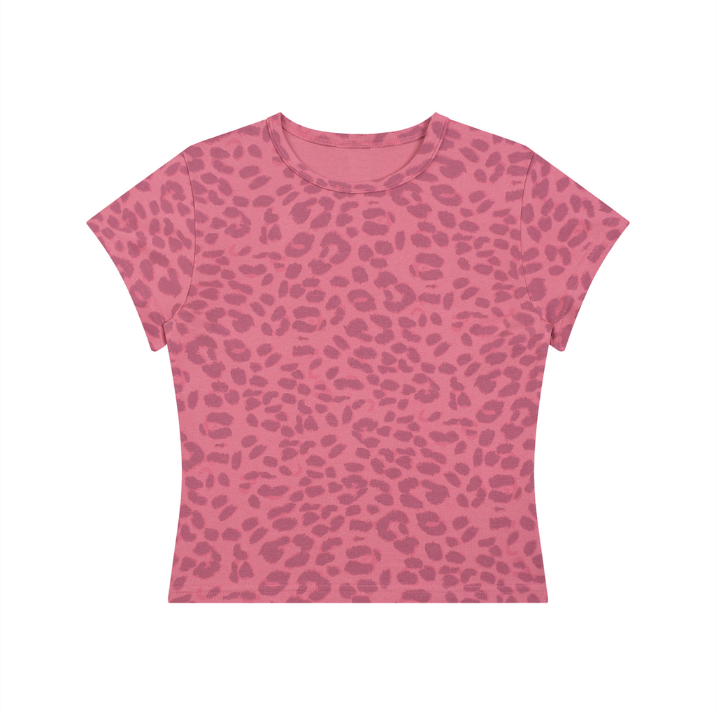 DeLuX Women’s Leopard Print Crop T-Shirt