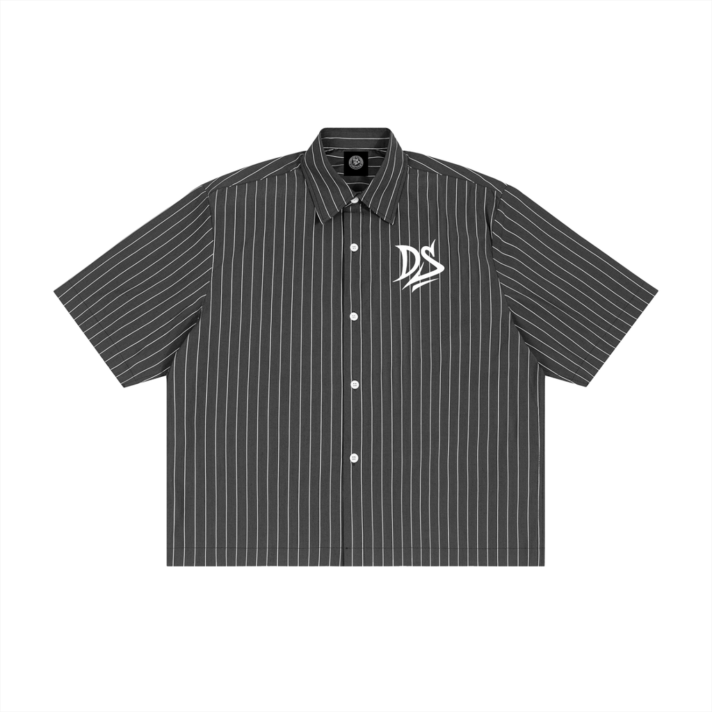 Unisex Striped Boxy Button-Up Shirt