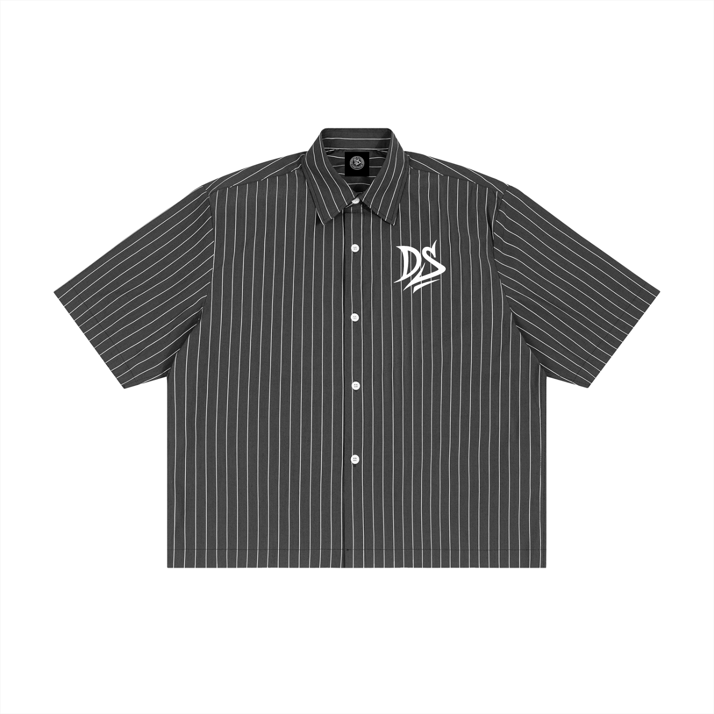 Unisex Striped Boxy Button-Up Shirt