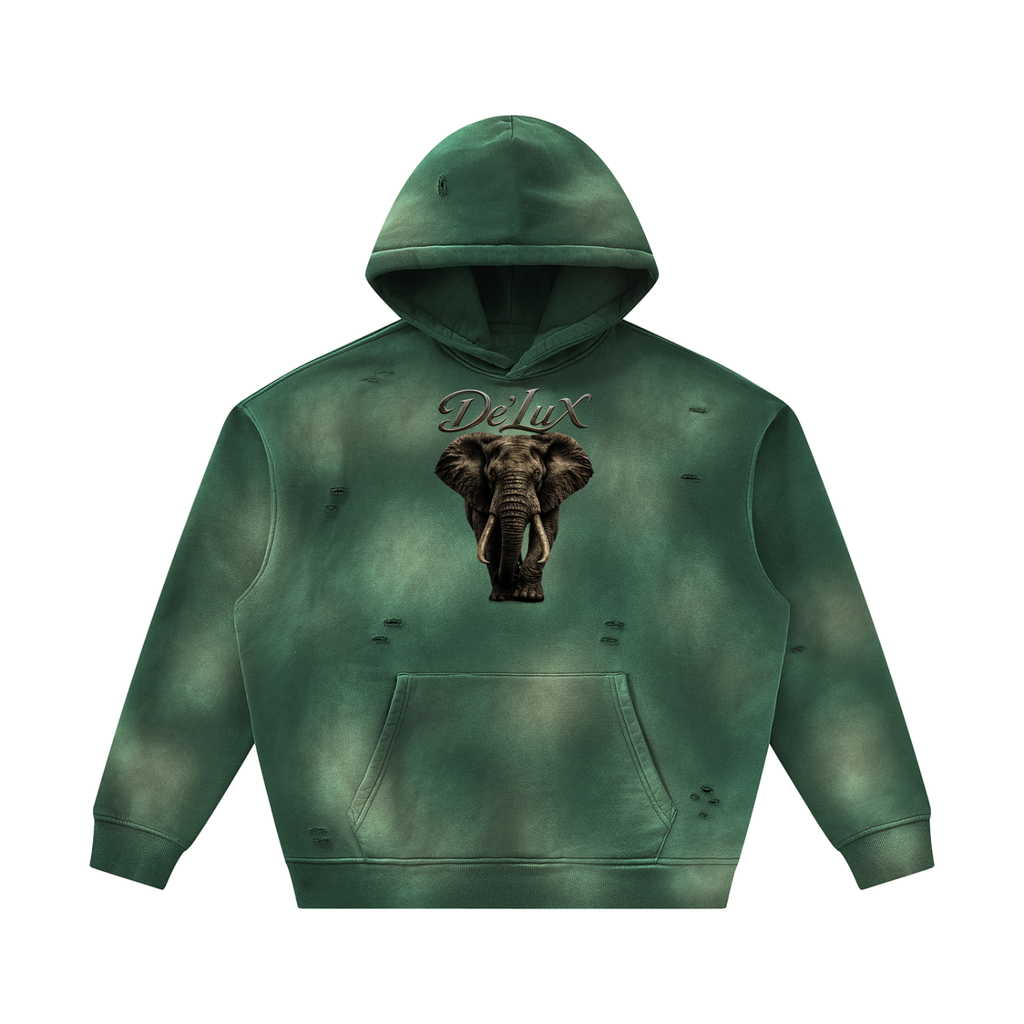 Elephant Sunfade Frayed Fleece Hoodie