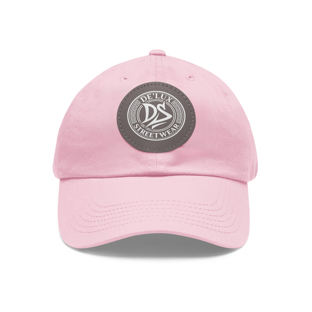 Deluxe Streetwear Leather Patch Dad Hat — Round Logo Cap