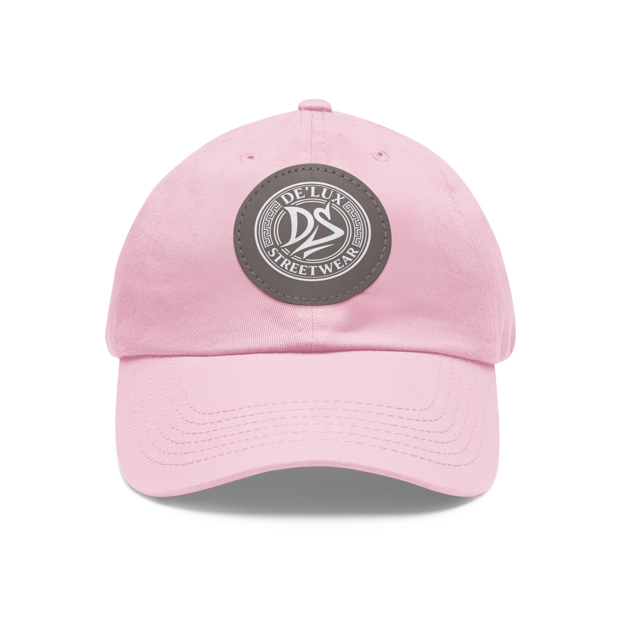 Deluxe Streetwear Leather Patch Dad Hat — Round Logo Cap