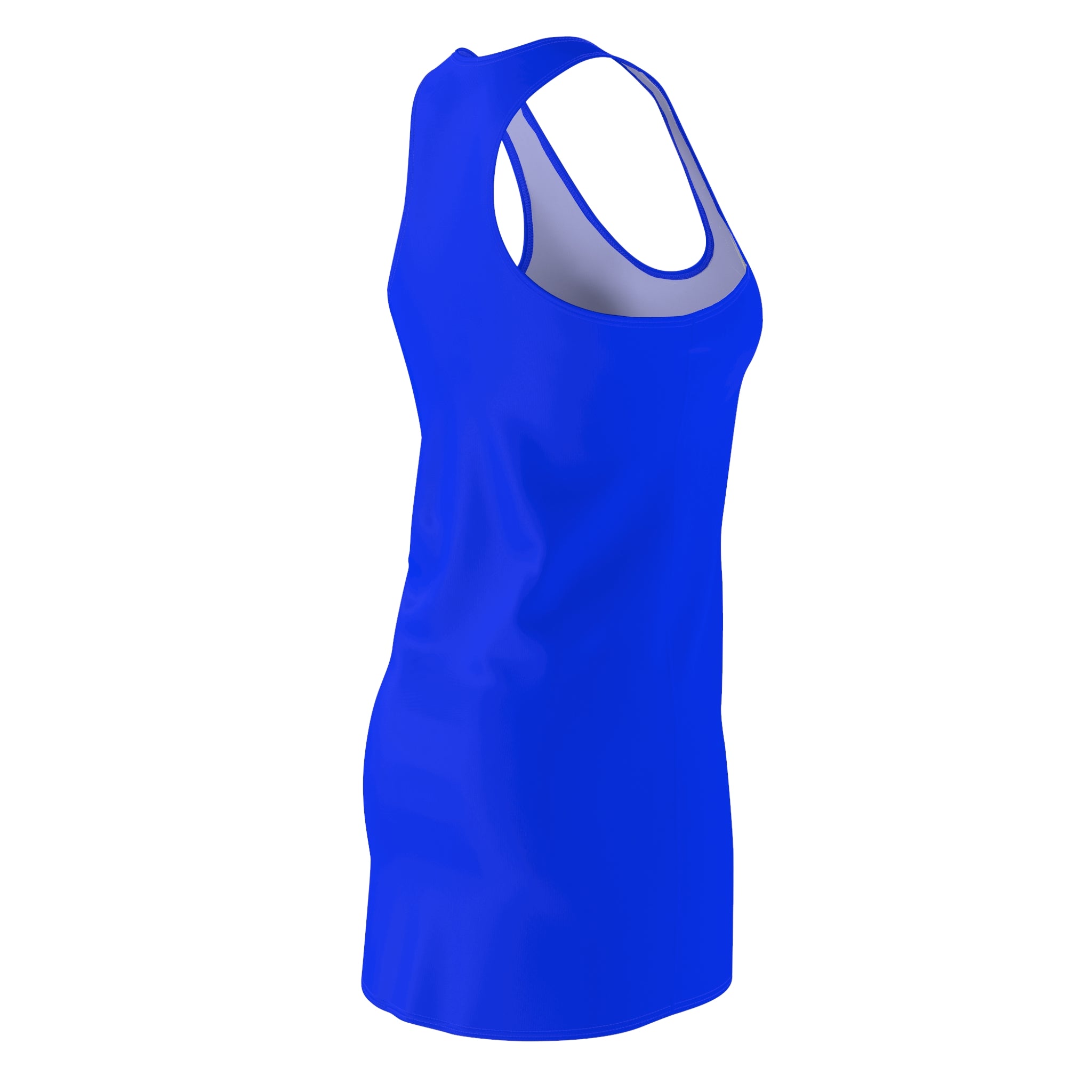 Racerback Dress — Blue 'De'LuX' Butterfly Logo AOP
