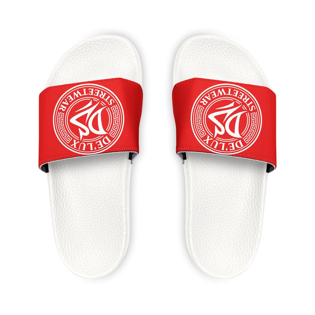 Men's Slide Sandals — Red Deluxe Streetwear Logo Slides