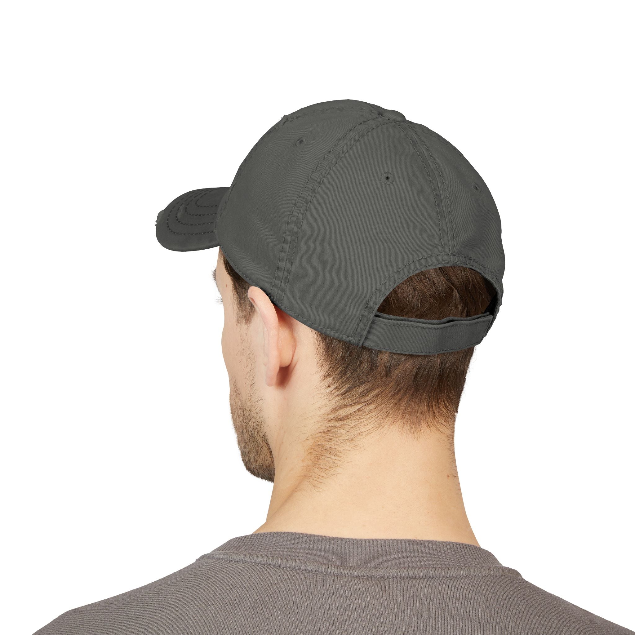 Distressed Embroidered 'DELUX' Dad Hat — Vintage Washed Baseball Cap