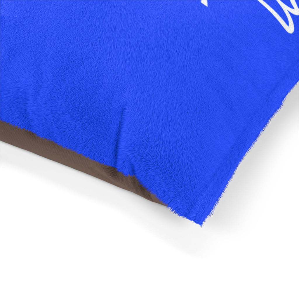 Delux Streetwear Blue Pet Bed – Cozy Designer Logo Cushion for Dogs & Cats
