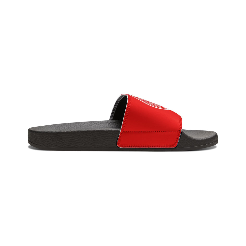 Men's Slide Sandals — Red Deluxe Streetwear Logo Slides