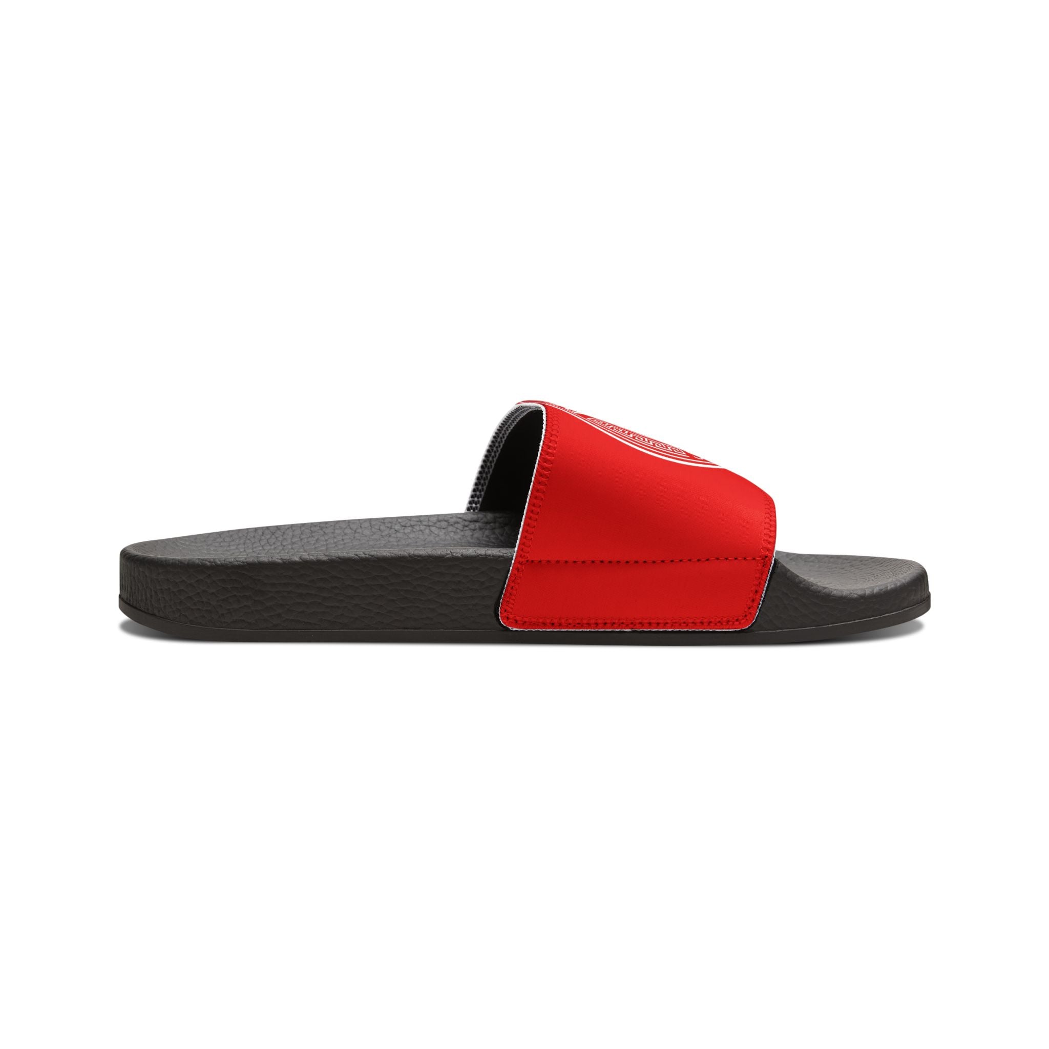 Men's Slide Sandals — Red Deluxe Streetwear Logo Slides