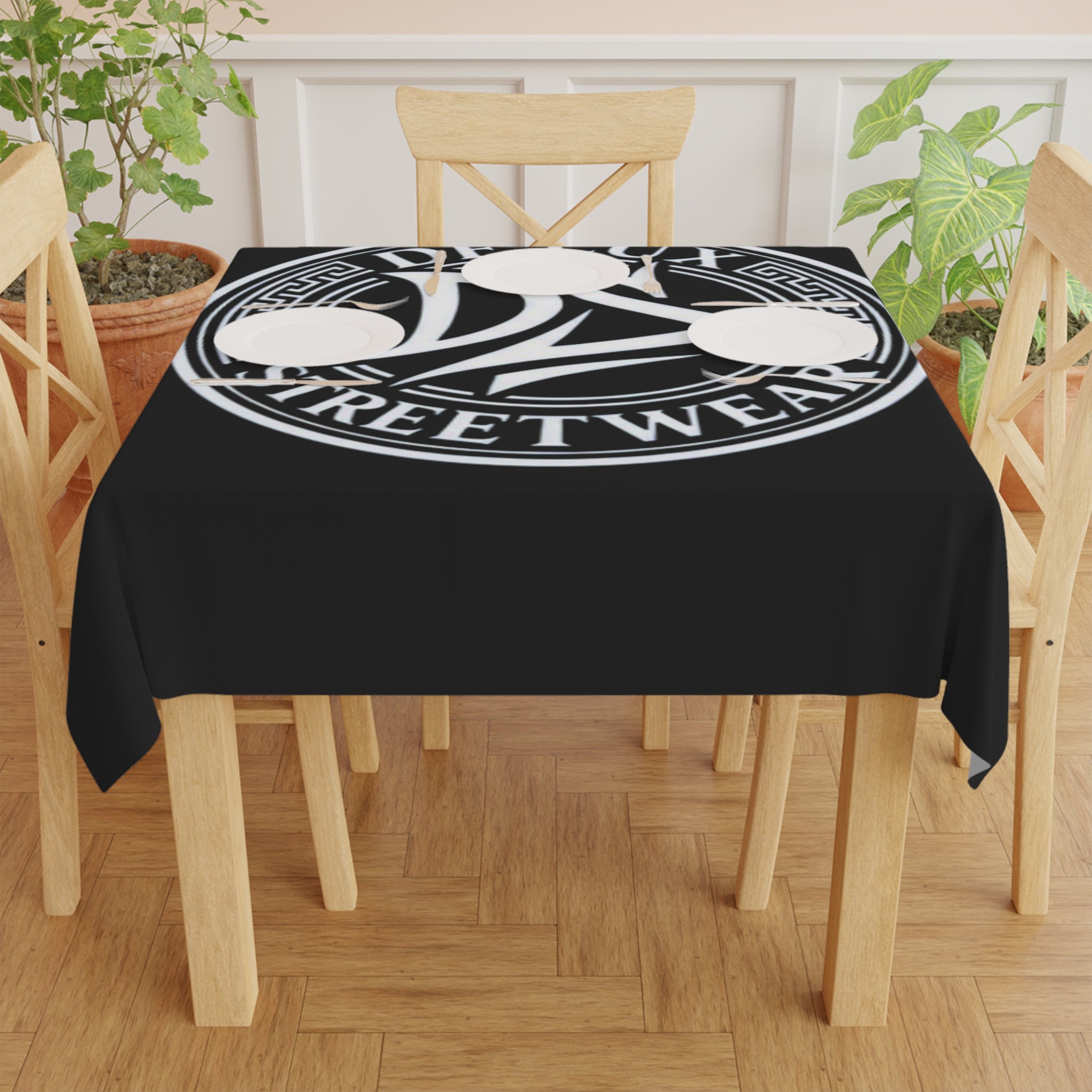 Tablecloth — D'Lux Streetwear Logo Black & White Urban Table Cover