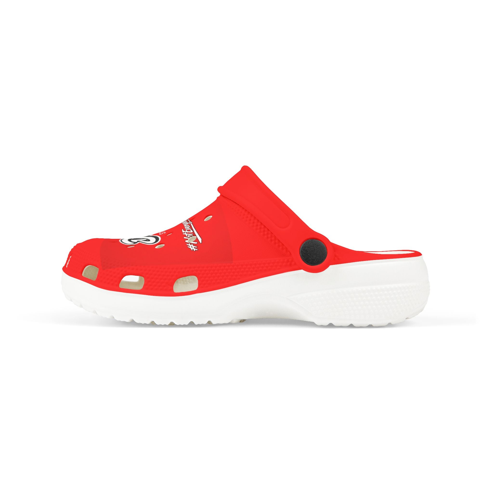Kids Red Streetwear EVA Foam Clogs — 'Delux' Graphic Slip-On Sandals