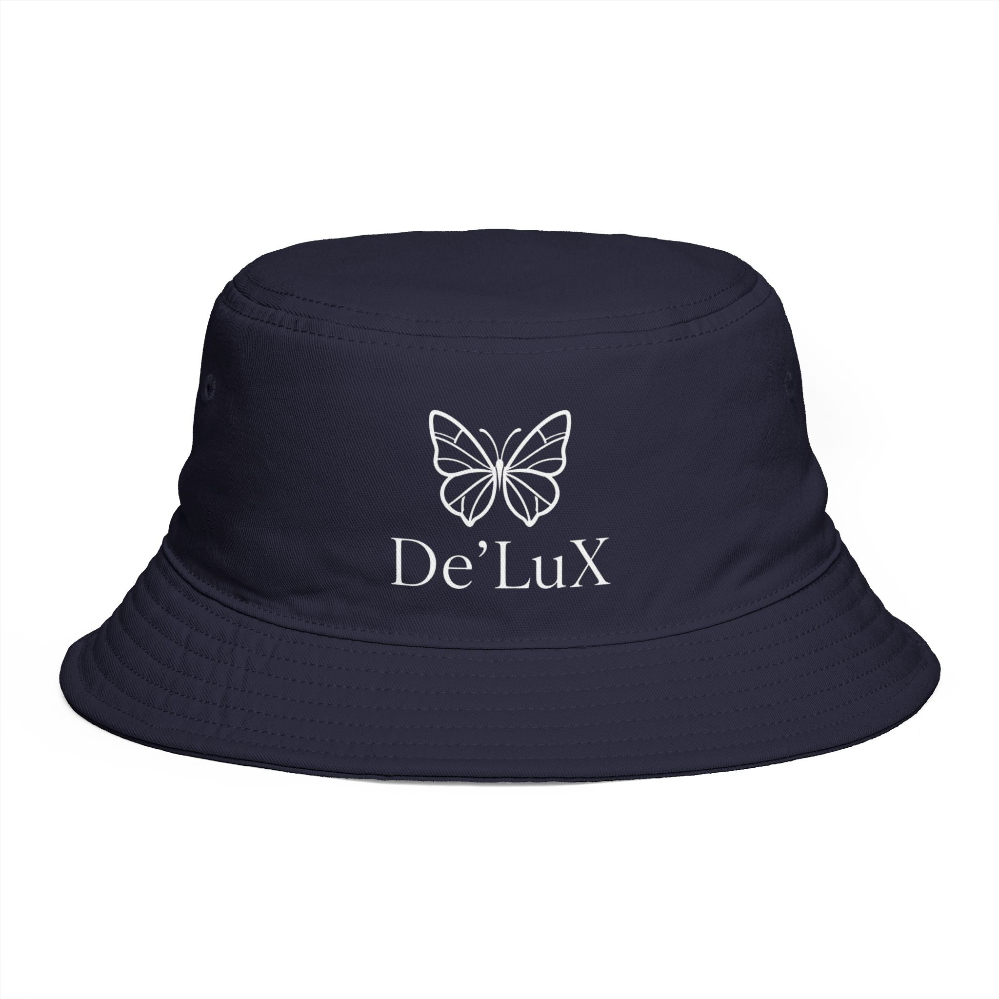 Women De’LuX Butterfly Bucket Hat — Embroidered Brown Fashion Hat