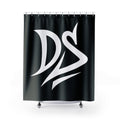 DS Monogram Shower Curtain — Modern Black & White Bath Décor