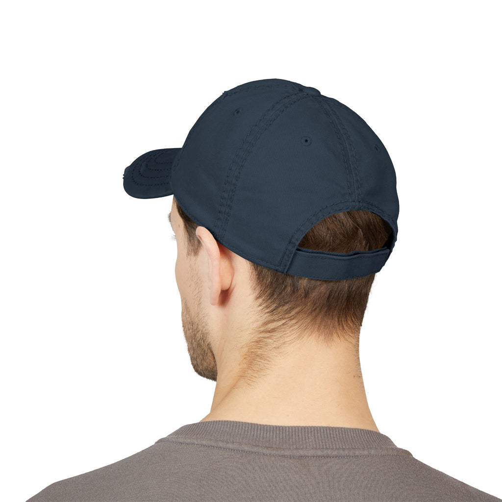 Distressed Embroidered 'DELUX' Dad Hat — Vintage Washed Baseball Cap