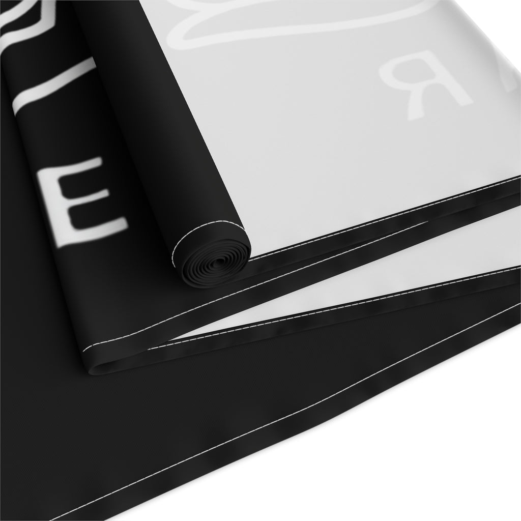 Delux Streetwear Black Logo Table Runner — Modern Minimalist Dining Decor