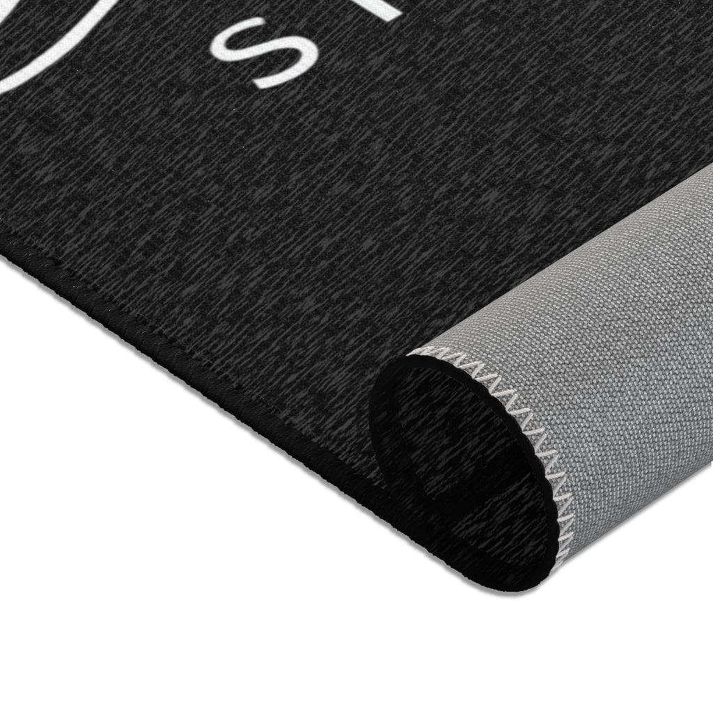 Delux Streetwear Black Logo Area Rug — Modern Urban Entryway Mat