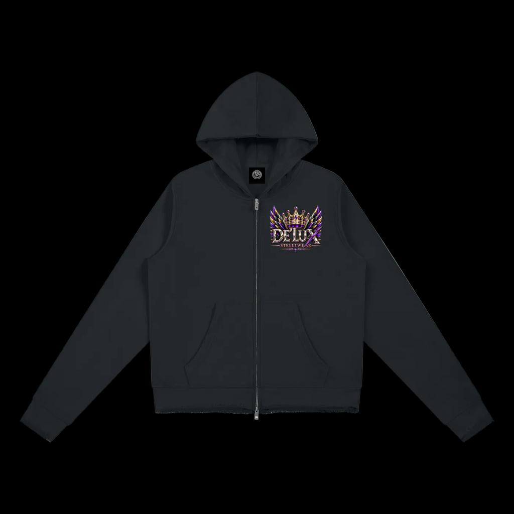 DeLuX Women’s Raw Edge Full Zip Hoodie