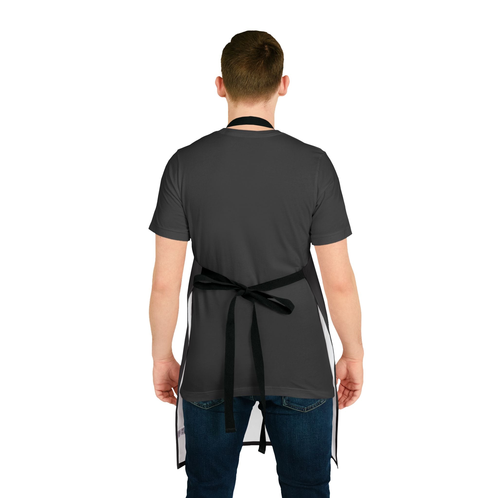 De'Lux Streetwear Logo Apron — Black Chef Apron with Bold Circular Emblem