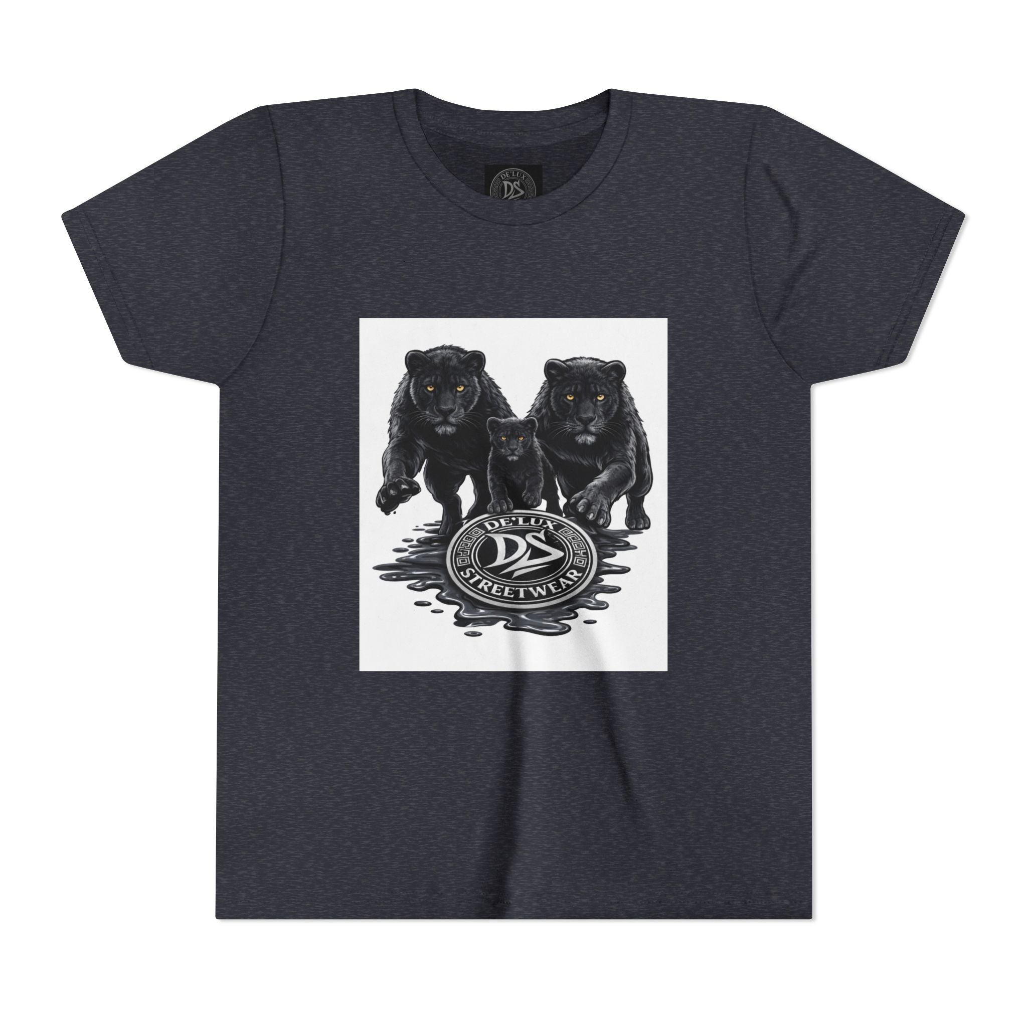 Youth Tee — Twin Black Panthers Graphic Kids T-Shirt