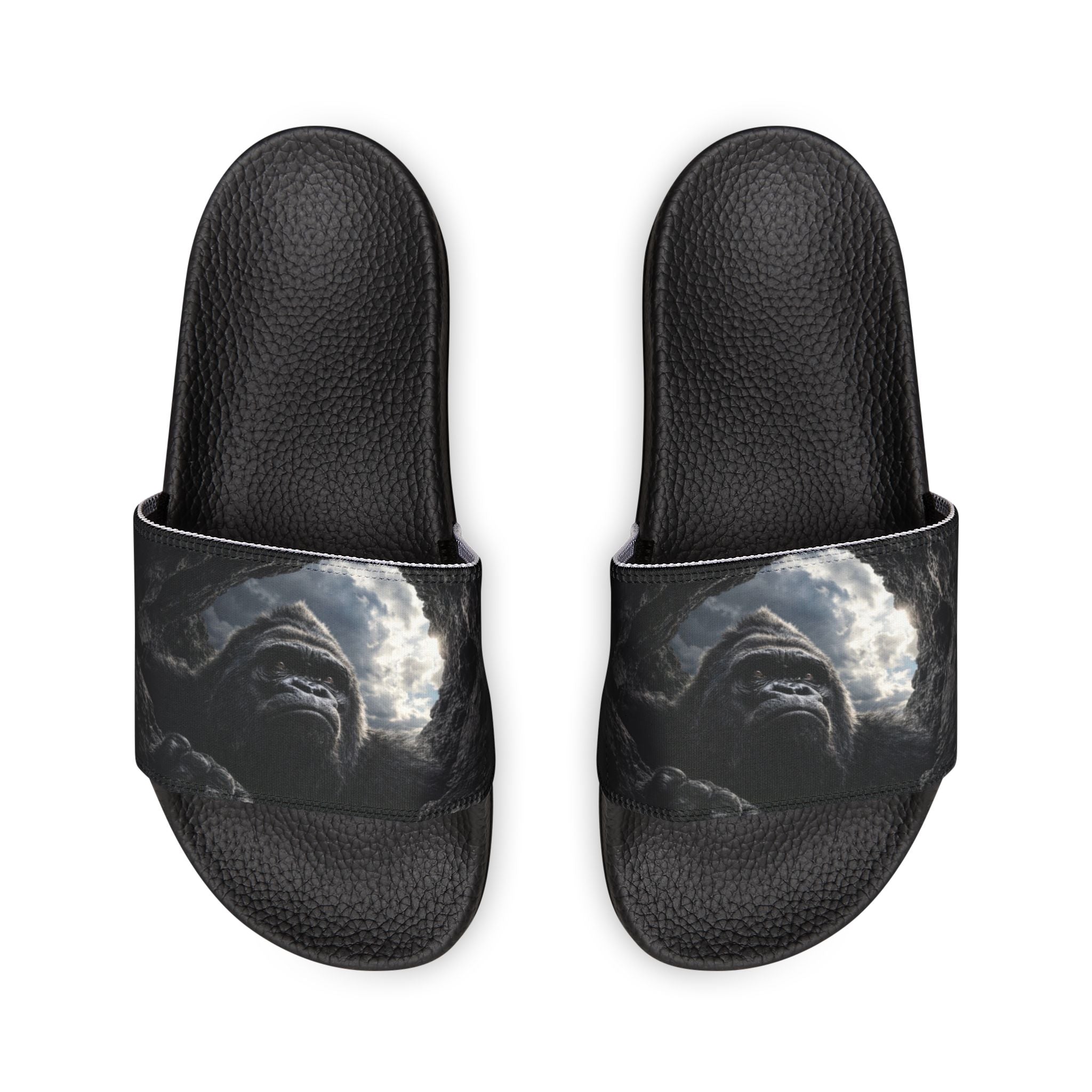 Men's Slide Sandals — Dark Moon Abstract Strap Design