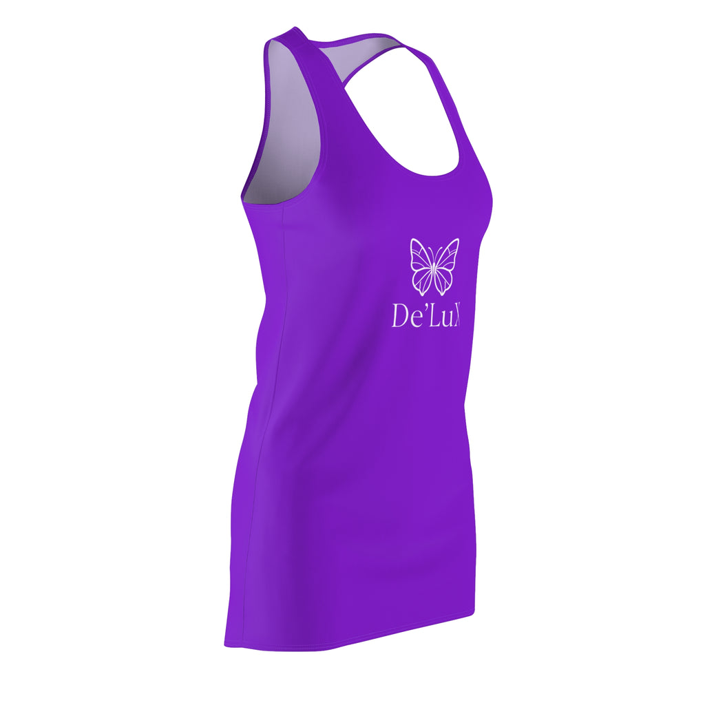 De’LuX Butterfly Racerback Dress — Women's Purple Bodycon Dress