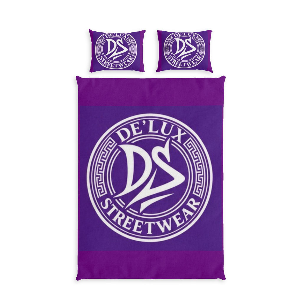 Streetwear Logo Cotton Bed Set — De’Lux DS Purple Duvet Cover