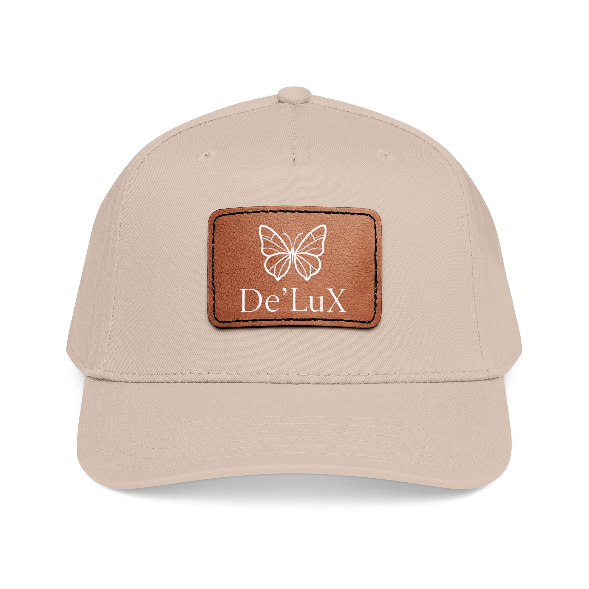 Leather Patch Baseball Cap — De'LuX Butterfly Mid-Profile Hat