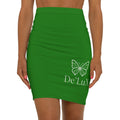 Green Butterfly Logo Pencil Skirt — De'LuX Branded Mid-Waist