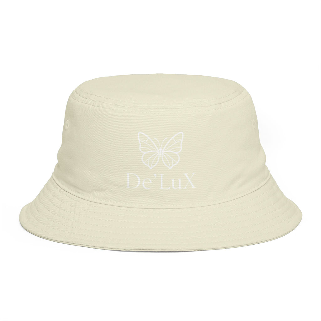 Women De’LuX Butterfly Bucket Hat — Embroidered Brown Fashion Hat