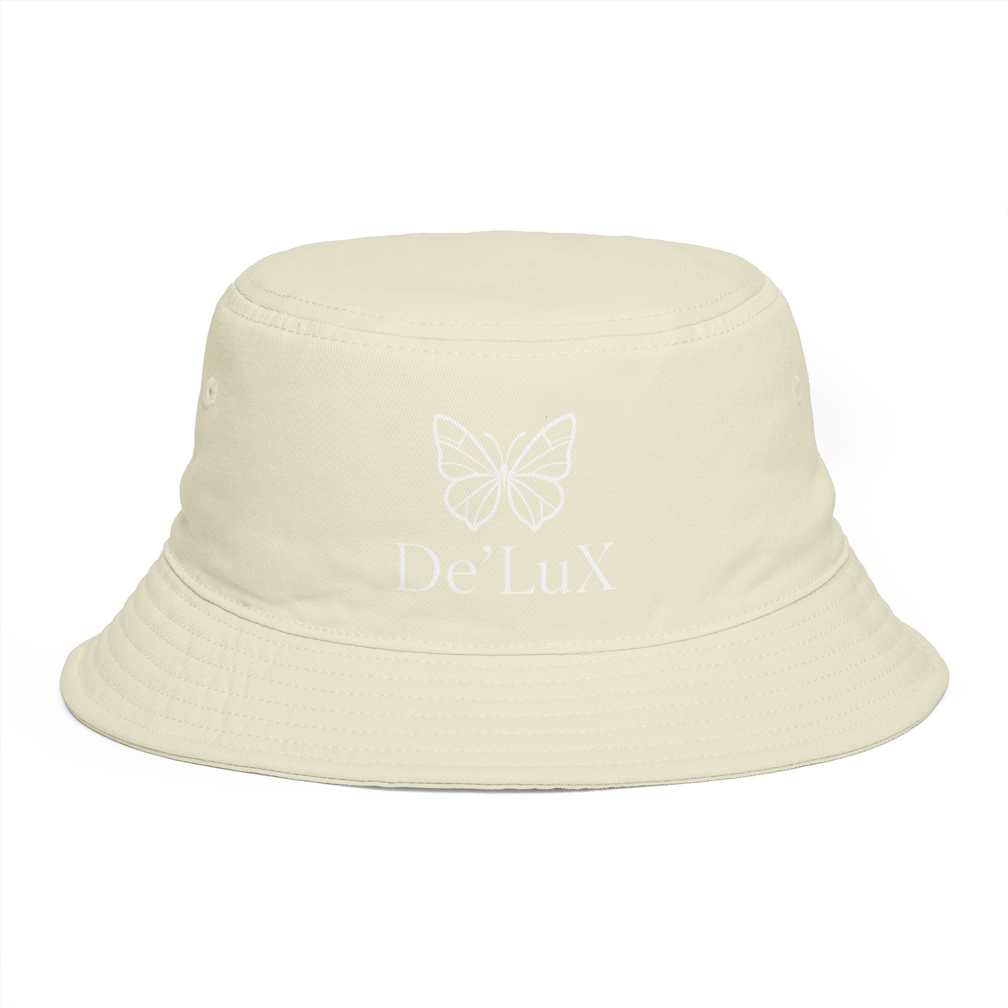 Women De’LuX Butterfly Bucket Hat — Embroidered Brown Fashion Hat