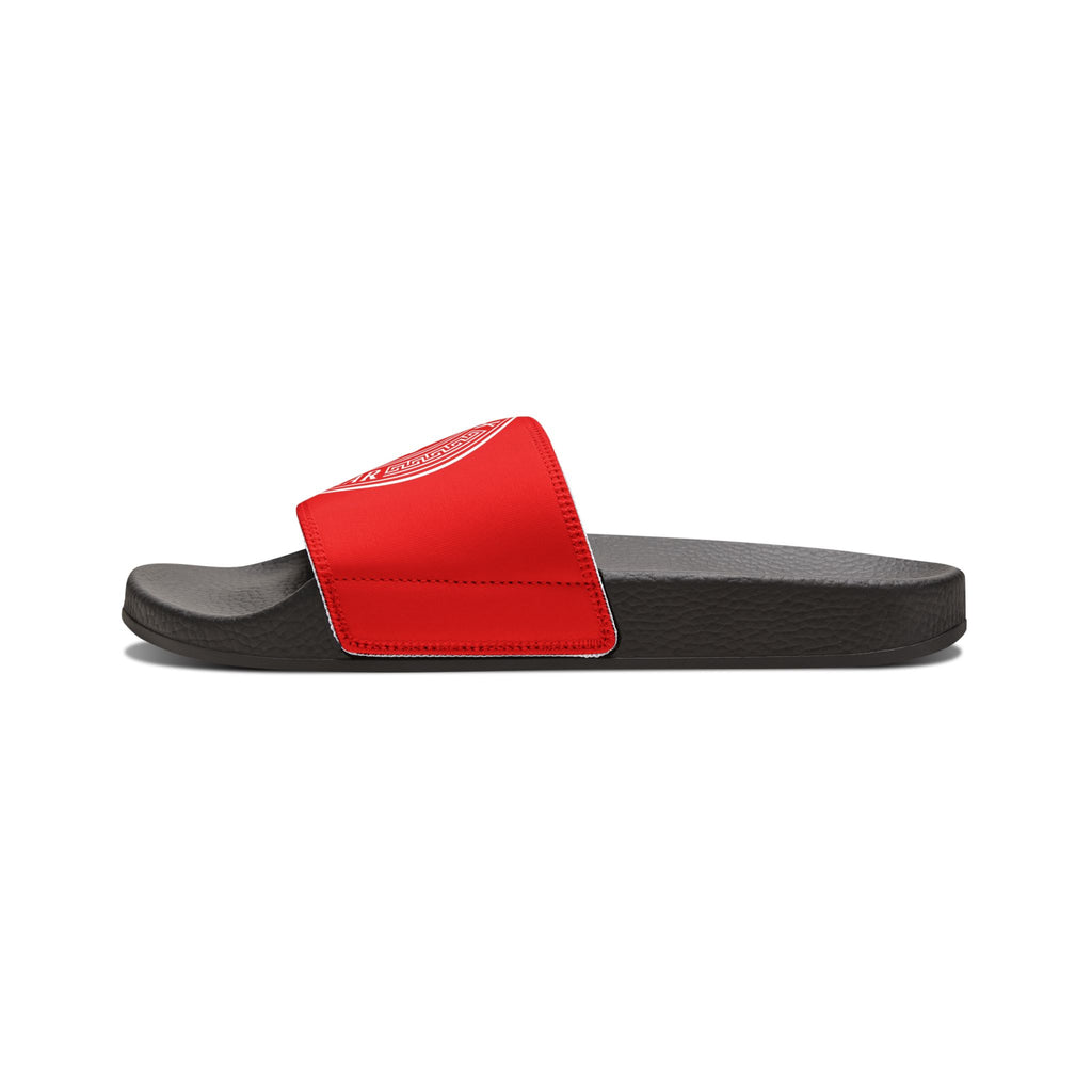 Men's Slide Sandals — Red Deluxe Streetwear Logo Slides