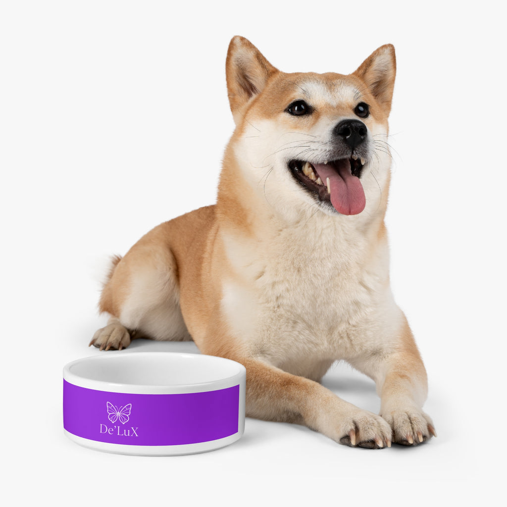 Pet Bowl — De'LuX Purple Butterfly Ceramic Pet Bowl