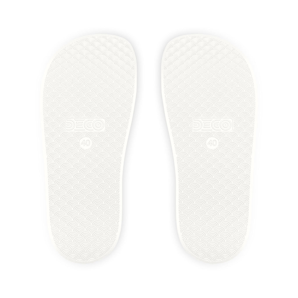 Men's Slide Sandals — Dark Moon Abstract Strap Design