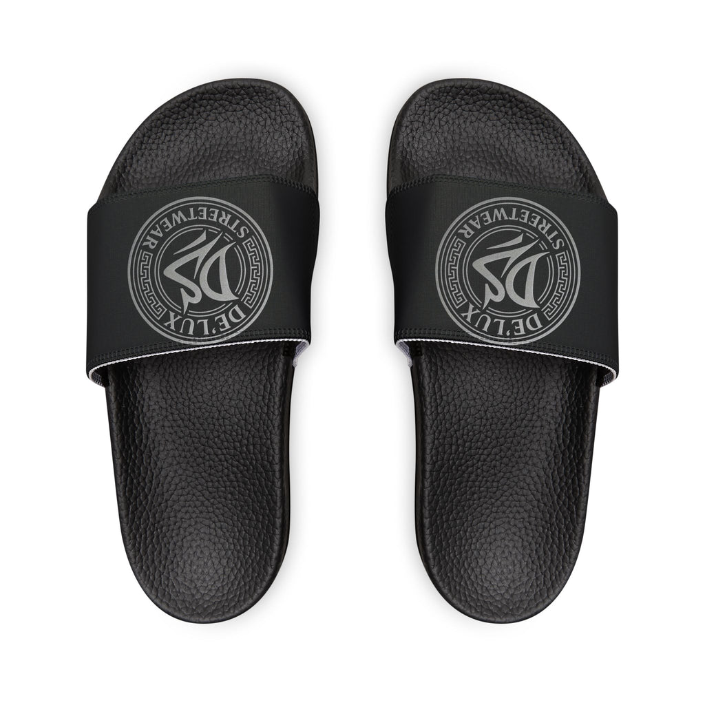 Men's Removable-Strap Slide Sandals — Black Logo Comfort Slides