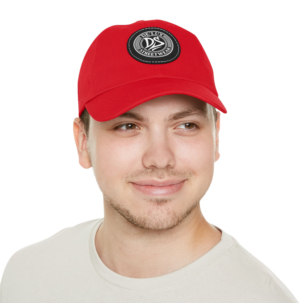 Deluxe Streetwear Leather Patch Dad Hat — Round Logo Cap
